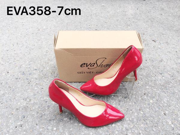 Giày cao gót da bóng 7cm EVA358