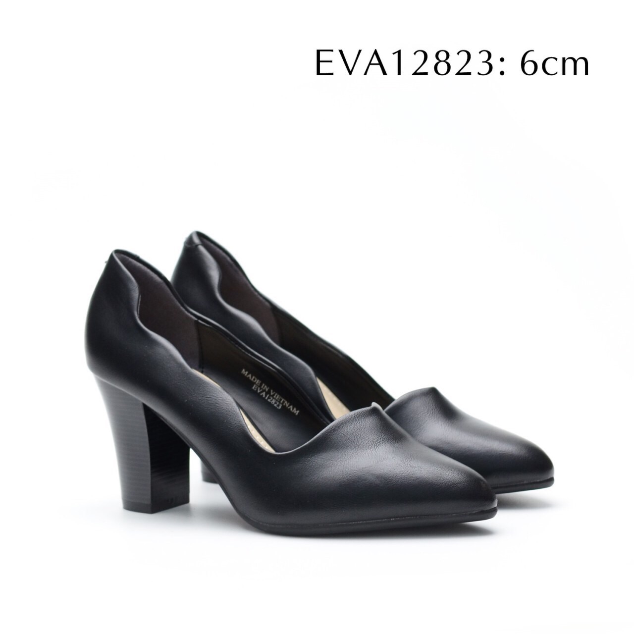 Giày nữ gợn sóng EVA12823 cao 6cm thiết kế đơn giản, tinh tế