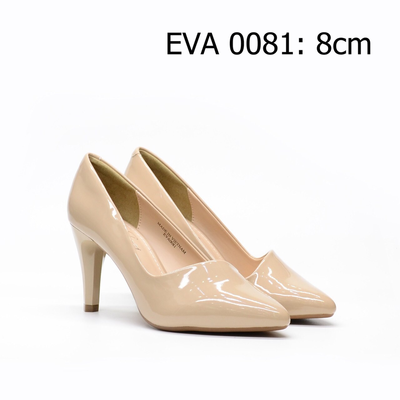 Giày cao gót EVA0081 kiểu dáng sang trọng với chất liệu da bóng trẻ trung, gót nhọn thanh thoát