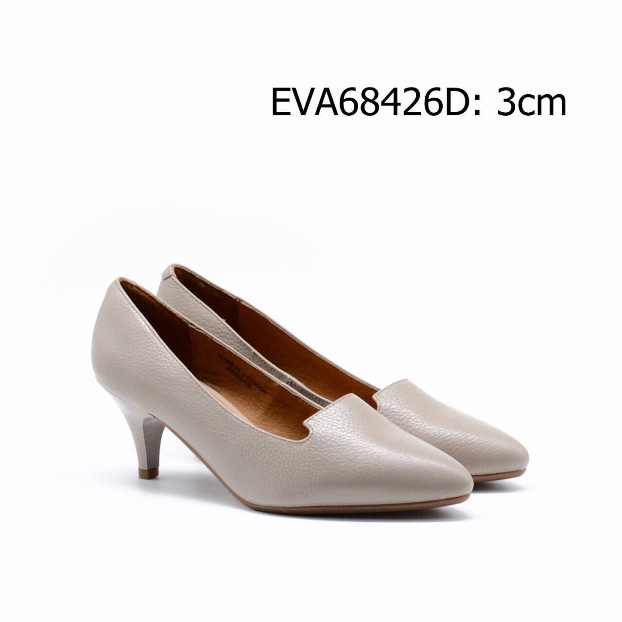 Giày công sở EVA68426D cao 3cm thiết kế da bò cao cấp